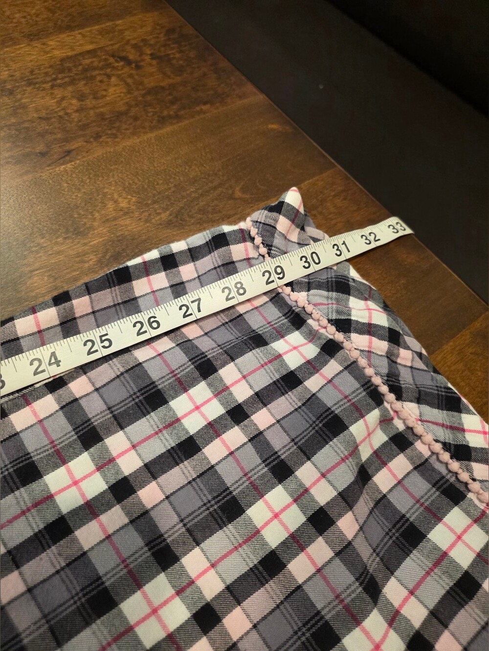 Victoria's Secret Black White Pink Plaid Pajama Set Long Sleeve Button Pants XL - Picture 8 of 16